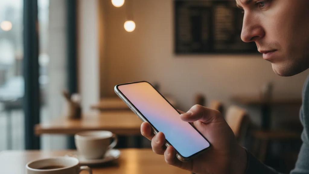 Sinyal çubukları görünen ama açılmayan bir sayfa yüklemeye çalışan akıllı telefon