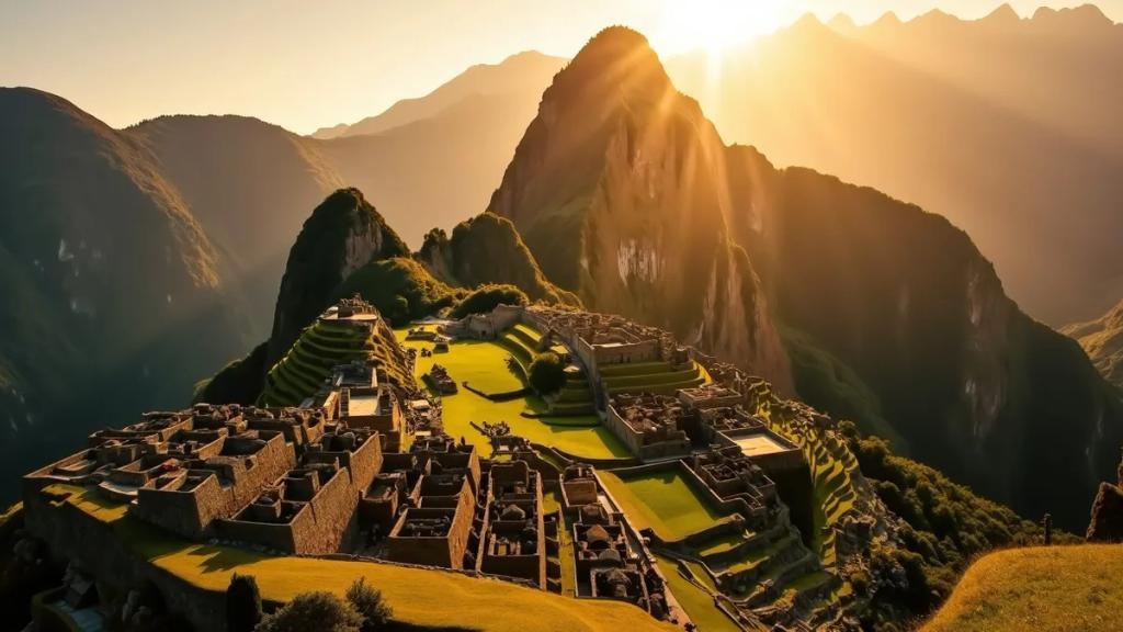 Machu Picchu'daki bir gezgin, Peru And Dağları'nın üzerinde telefonunun sinyal çekip çekmediğini kontrol ediyor