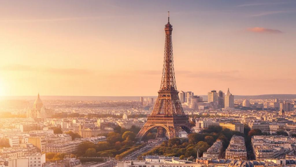 Gün batımında Paris'te Seine kıyısında telefonunun çekip çekmediğini kontrol eden gezgin
